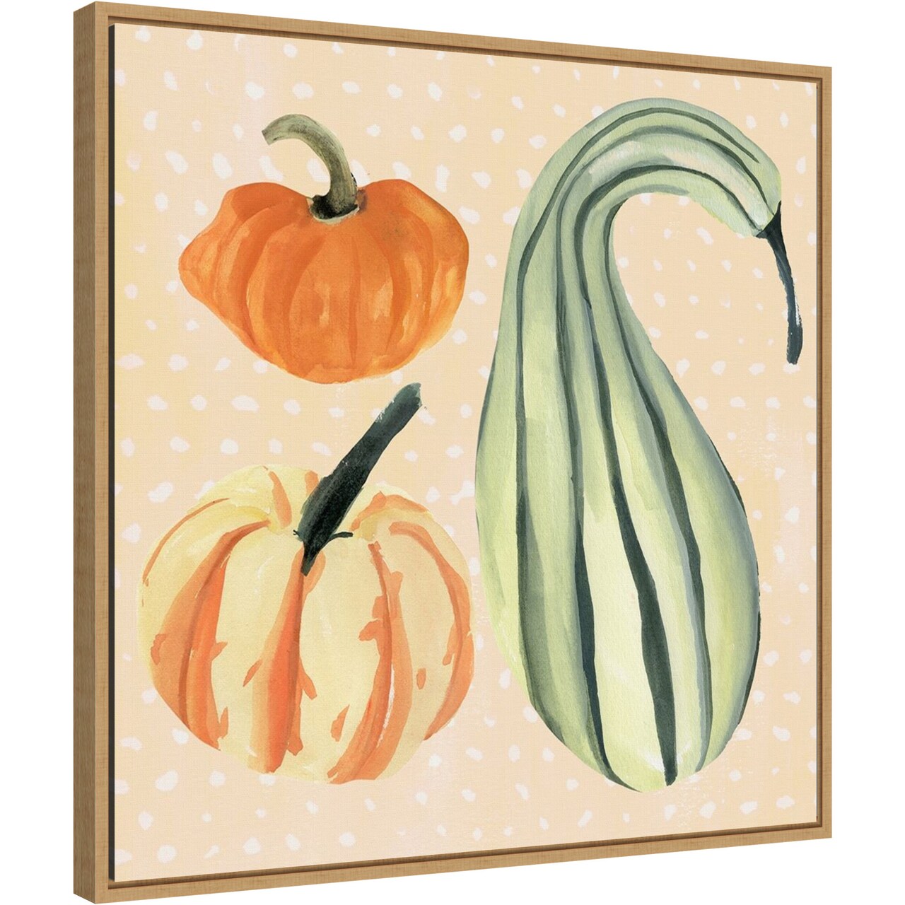 Decorative Gourd III by Annie Warren 22-in. W x 22-in. H. Canvas Wall Art Print Framed in Natural